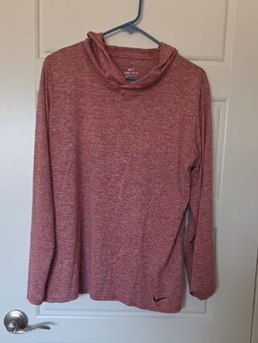 Nike Dri-FIT Heathered Red Long Sleeve Hoodie